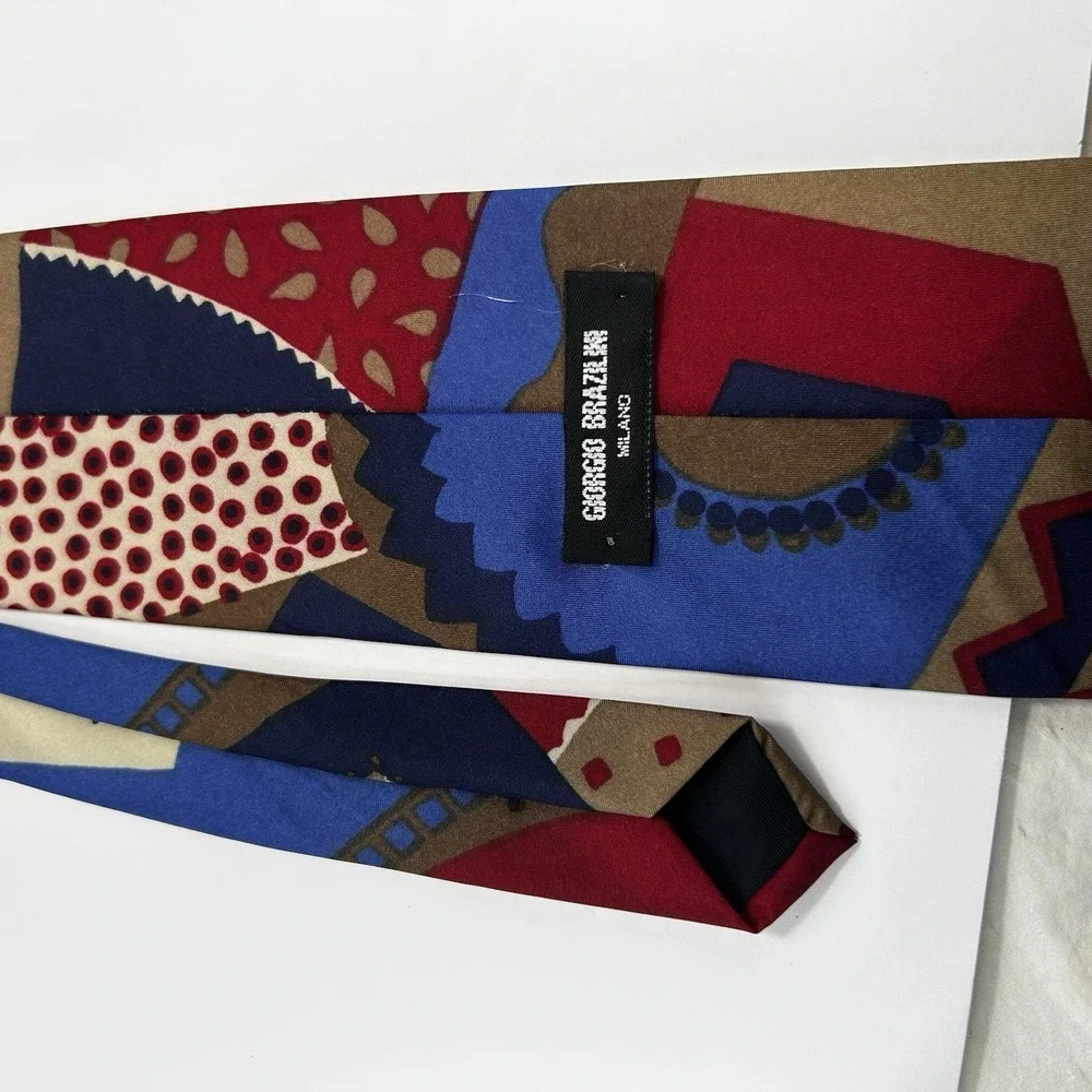 Giorgio Brazilini Men Dress Silk Tie 3.75" wide 60" long Made in Italy - Picture 3 of 5